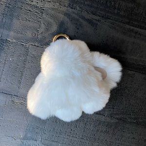 Ultra Fluffy Bunny Keychain, White